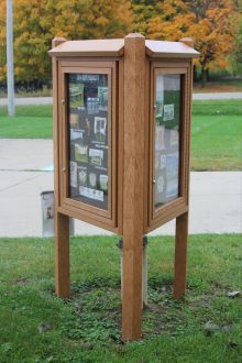 Three Sided Message Center with 6 Foot Post