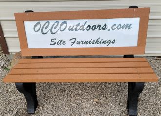 Advertising Park Bench 4 foot EconoMizer Recycled Plastic