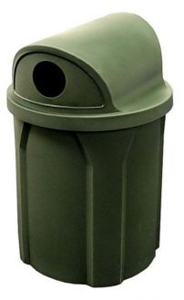 42 Gallon Round Plastic Recycle Receptacle with 2-Way Lid with 5" Hole