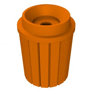 42 Gallon Round Signature Series Trash Receptacle With Funnel Top with 5" hole