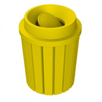 42 Gallon Round Signature Series Trash Receptacle With Funnel Top and Bug Barrier Assembly