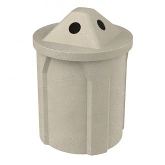 42 Gallon Round Plastic Trash Receptacle with Pyramid Top