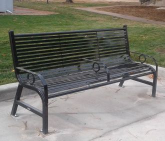 4 Foot Broadway Park Bench with Horizontal Slats