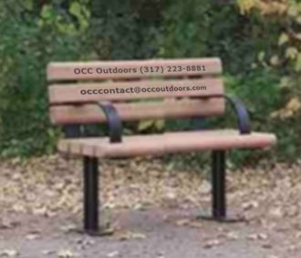 4 Foot Greenwood Memorial Park Bench With Armrest