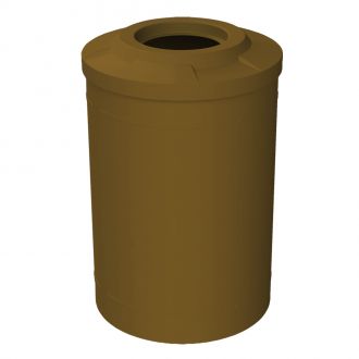 55 Gallon Round Plastic Receptacle with Recycle Lid with 11.5" Hole & Liner