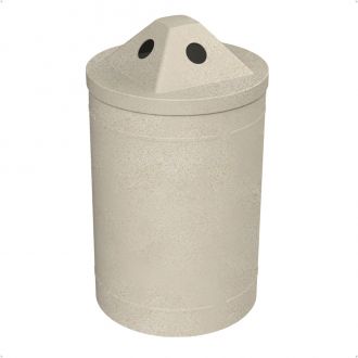55 Gallon Round Plastic Trash Receptacle with Pyramid Top