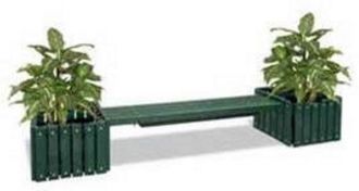 Planters bench 6' Recycled Plastic Bench Without Back with 2 Planters.