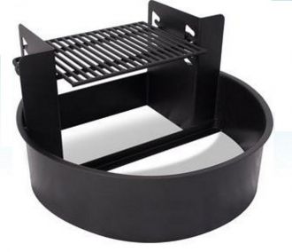 18" High Multi-Functional Fire Ring With 4 Level Adjustable Grate, ADA (Wheelchair) accessable