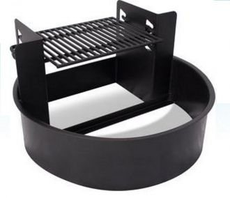 18" High Multi-Functional Fire Ring With 4 Level Adjustable Grate, ADA (Wheelchair) accessable
