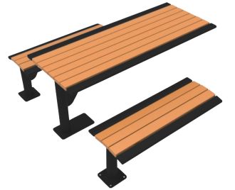 Phoenix 6 Foot Cantilever Picnic Table with Recycled Plastic Slats