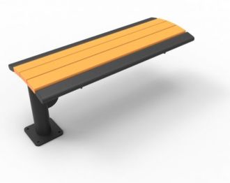 OCC Phoenix Cantilevered 4 Foot Bench with recycled Plastic Slats