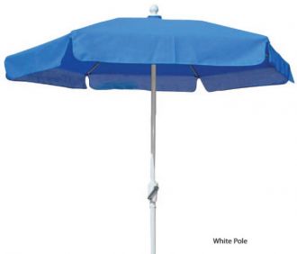 7 1/2' Table Umbrella with White Aluminum 2-piece Crank Post and Fiberglass Rib Support