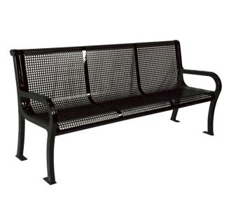 Park Bench 8' Lexington Park Bench With Back and Thermoplastic Finish