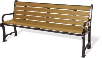 Charleston 6 Foot Bench with Recycled Plastic Slats