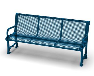 6 Foot Charleston Park Bench with Perforated Pattern