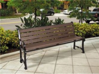 Charleston 6 Foot Bench with Recycled Plastic Slats