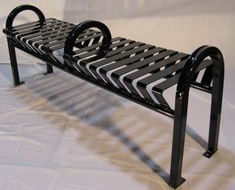 6 Foot Backless Bus Stop Bench with Arm Rest
