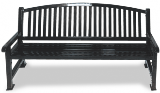 Savannah Series Bow Back Steel Park Bench with Thermoplastic Finish.