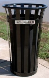 24-Gallon Steel Slat Recycle Bin