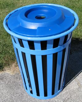36-Gallon Main Street Trash Receptacle with Plastic Top with 4" opening
