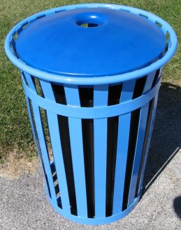 36-Gallon Main Street Trash Receptacle with Mushroom Plastic Top with 4" opening