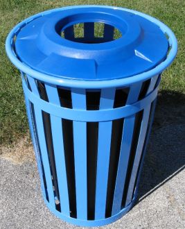36-Gallon Main Street Trash Receptacle with Plastic Top with 10" opening