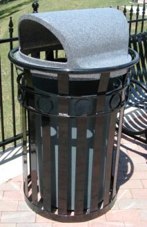 36-Gallon Ornamental Trash Receptacle with Open Dome Top