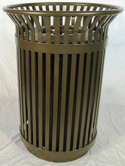 36-Gallon Steel Slat Trash Receptacle