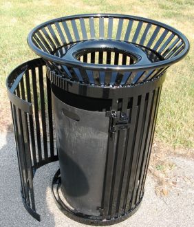 36-Gallon Steel Trash Receptacle with Side Access