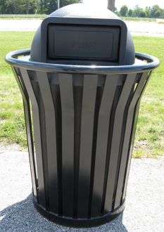 45-Gallon Steel Trash Receptacle with Dome Top