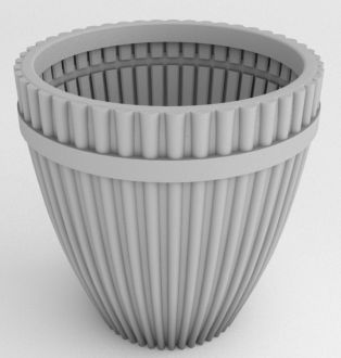 Fluted Vase Planter Solid Color 18"