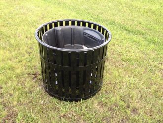 35" Diameter Self-Watering Steel Planter