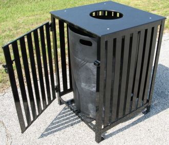 50-Gallon Square Ash and Trash Receptacle