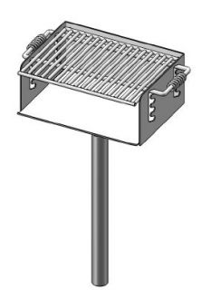 ADA Compliant (Wheelchair Accessible) Pedestal Mounted Rotating Grill with Adjustable Grate and 280 Sq. Inches of Grilling Area