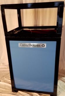 Catalina 36-Gallon Square Hinged Lid Recycle Bin with Heavy Duty Liner