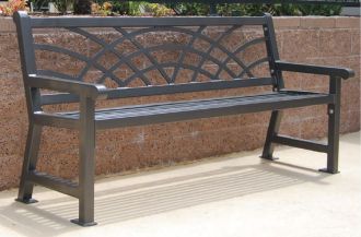 Park Bench Savannah Series Morning Back Steel with Thermoplastic Finish.