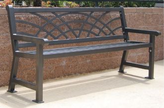 Park Bench Savannah Series Morning Back Steel with Thermoplastic Finish.
