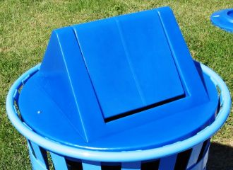 Trash Receptacle Replacement Top with Swing Door