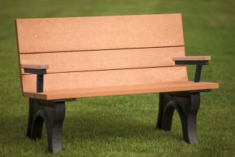 ADA Traditional 4 foot Park Bench with Arm Rest