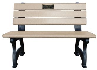 4 Foot Aspen Memorial Park Bench With Bronze Plaque