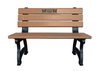 4 Foot Aspen Memorial Park Bench With Laminate Plaque