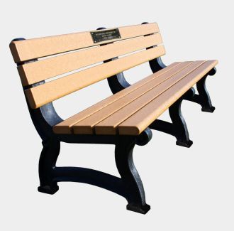6 Foot Aspen Memorial Park Bench With Bronze Plaque