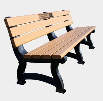 6 Foot Aspen Memorial Park Bench With Laminate Plaque