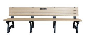 8 Foot Aspen Memorial Park Bench with Bronze Plaque