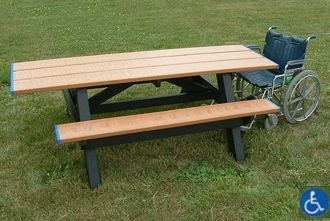 ADA Compliant 8 Foot Double Wheelchair Accessible Picnic Table