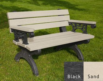 4 Foot Monarque Park Bench with Arm Rest