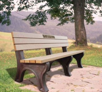 6 Foot Deluxe Memorial Park Bench with Plastic Laminated Plaque