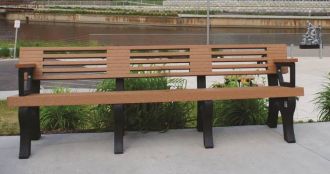 8 Foot Elite Park Bench with Arm Rest