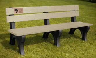 6 foot Economizer Traditional Memorial Park Bench with Laminate Plaque