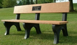 6-foot Landmark Memorial Park Bench with Plaque